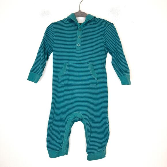 Old Navy Baby Long Sleeve Hooded One Piece Set Woodland Animals Size 6-12 Months - Picture 2 of 13